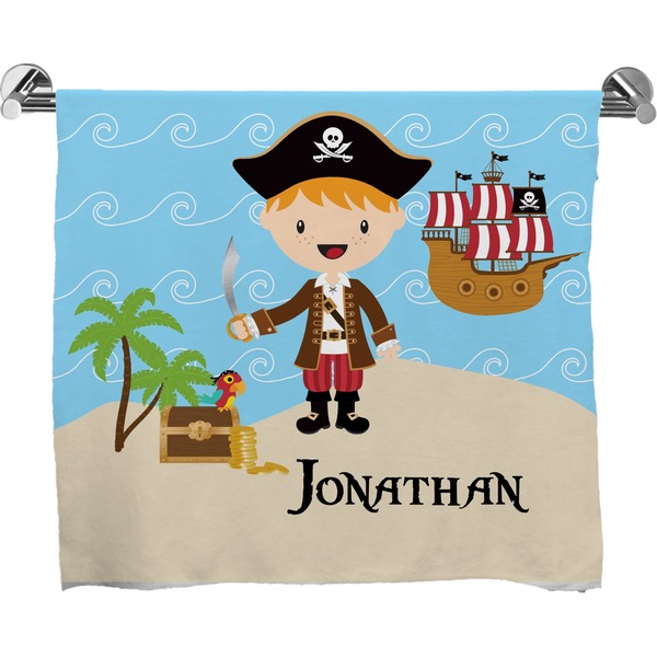 Custom Pirate Scene Bath Towel (Personalized)