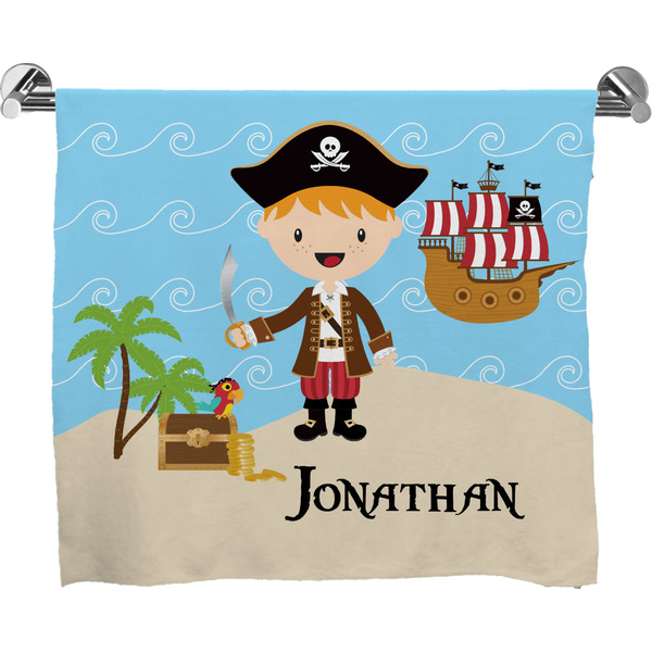 Custom Pirate Scene Bath Towel (Personalized)