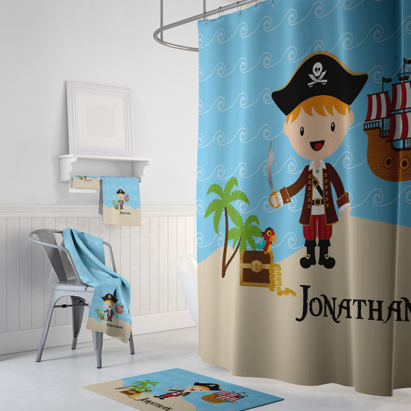 Pirate Scene Bath Towel Sets - 3-piece - In Context