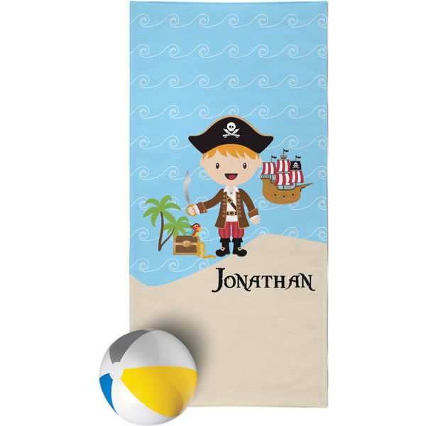 Custom Pirate Scene Beach Towel (Personalized)