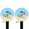 Pirate Scene Black Plastic 4" Food Pick - Round - Double Sided - Front & Back