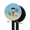 Pirate Scene Black Plastic 5.5" Stir Stick - Single Sided - Round - Front & Back
