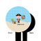 Pirate Scene Black Plastic 6" Food Pick - Round - Single Sided - Front & Back