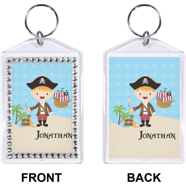 Personalized Pirate Bling Keychain (Front + Back)