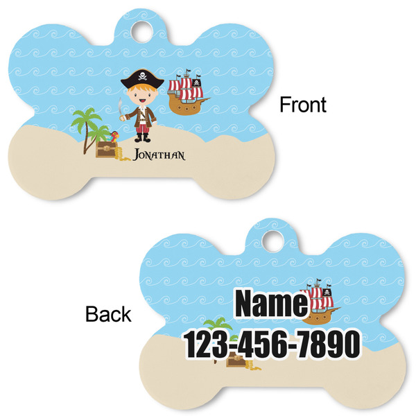 Pirate Scene Bone Shaped Dog ID Tag - Large - Approval