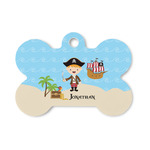 Pirate Scene Bone Shaped Dog ID Tag - Small (Personalized)