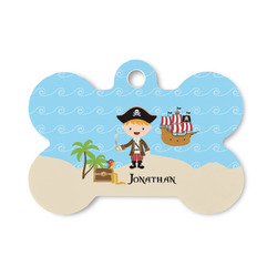 Pirate Scene Bone Shaped Dog ID Tag - Small (Personalized)