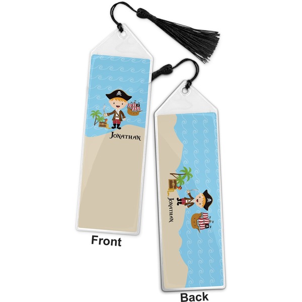Pirate Scene Bookmark with tassel - Front and Back