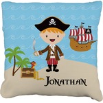 Pirate Scene Faux-Linen Throw Pillow 18" (Personalized)