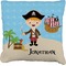 Pirate Scene Faux-Linen Throw Pillow 18" (Personalized)