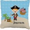 Pirate Scene Faux-Linen Throw Pillow 20" (Personalized)