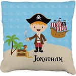 Pirate Scene Faux-Linen Throw Pillow 26" (Personalized)