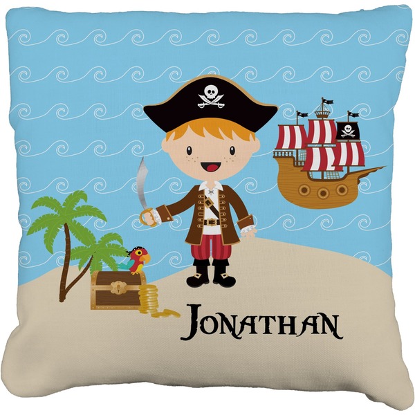 Custom Pirate Scene Faux-Linen Throw Pillow 26" (Personalized)