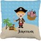 Pirate Scene Faux-Linen Throw Pillow 26" (Personalized)