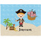 Pirate Scene Woven Fabric Placemat - Twill w/ Name or Text