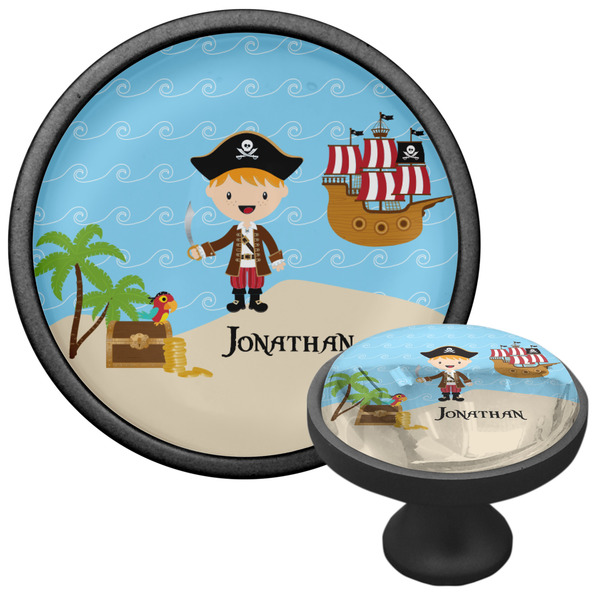 Pirate Scene Cabinet Knob - Black - Multi Angle