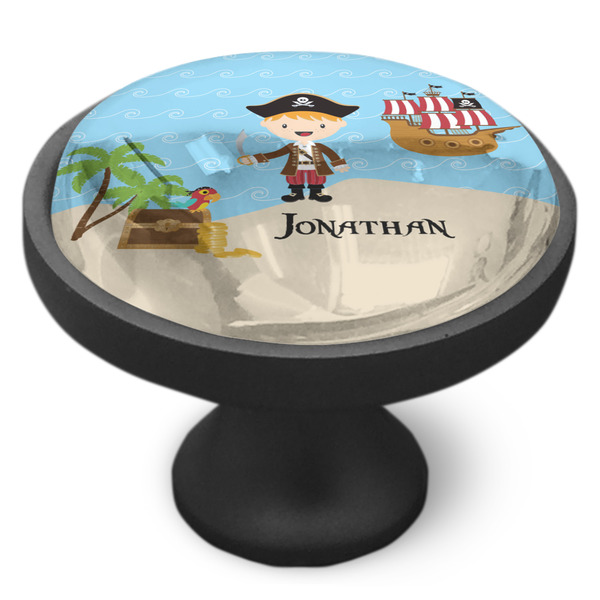 Pirate Scene Cabinet Knob - Black - Side