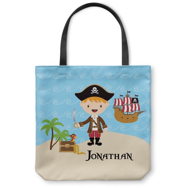 Custom Pirate Scene Canvas Tote Bag - Large - 18"x18" (Personalized)