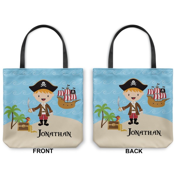 Personalized Pirate Canvas Tote - Front and Back