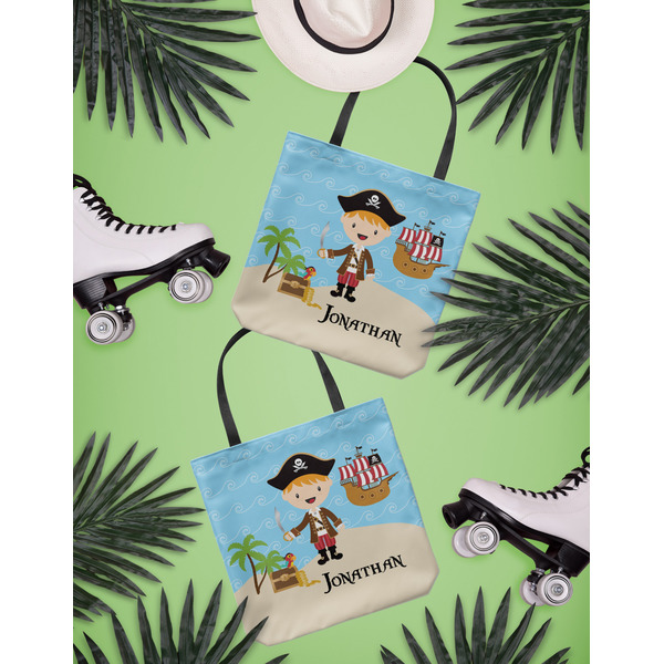Pirate Scene Canvas Tote Lifestyle Front and Back