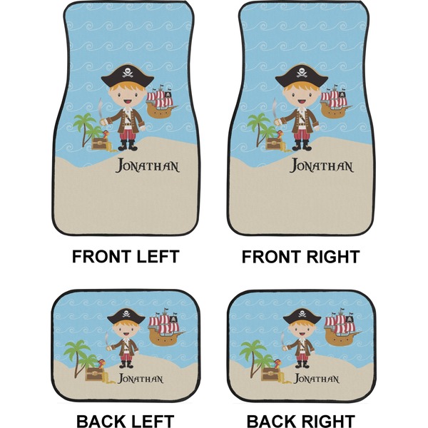 Personalized Pirate Car Floor Mats Set (2F + 2B)
