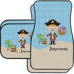 Pirate Scene Car Floor Mats Set - 2 Front & 2 Back (Personalized)