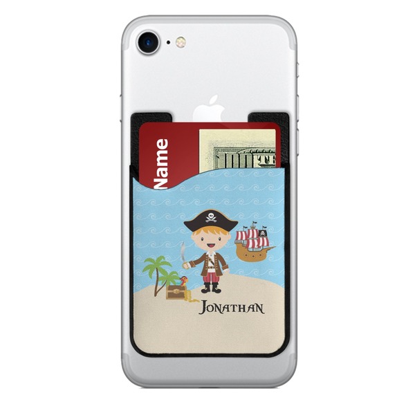 Custom Pirate Scene 2-in-1 Cell Phone Credit Card Holder & Screen Cleaner (Personalized)