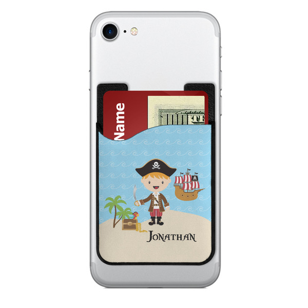 Custom Pirate Scene 2-in-1 Cell Phone Credit Card Holder & Screen Cleaner (Personalized)