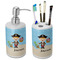 Pirate Scene Ceramic Bathroom Accessories Set (Personalized)