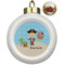 Pirate Scene Ceramic Ball Ornaments - Poinsettia Garland (Personalized)
