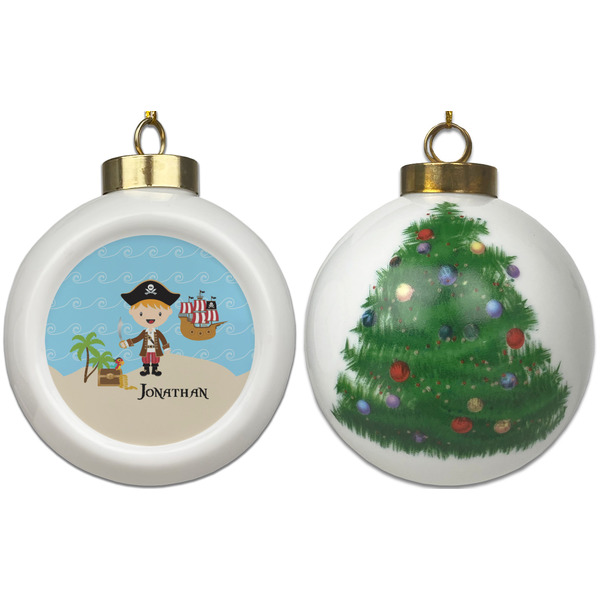 Pirate Scene Ceramic Christmas Ornament - X-Mas Tree (APPROVAL)