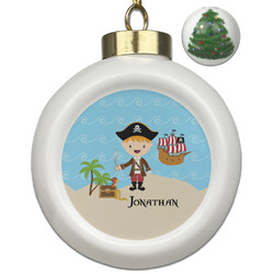 Pirate Scene Ceramic Ball Ornament - Christmas Tree (Personalized)