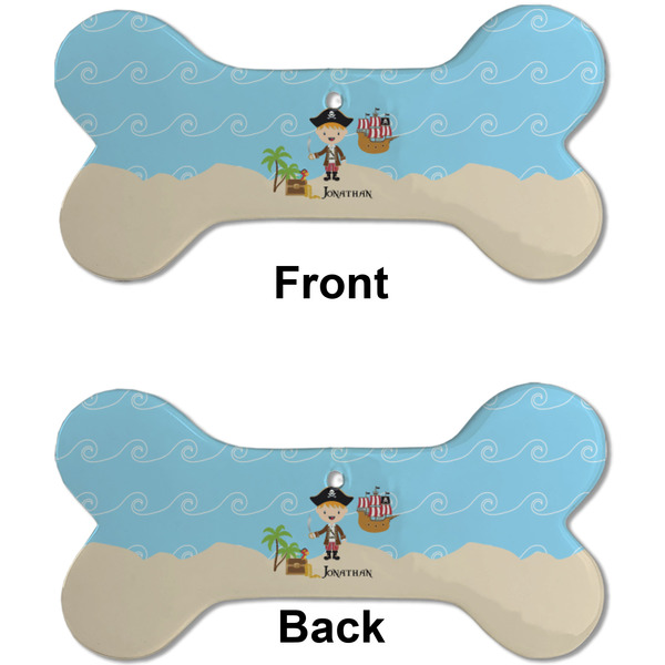 Pirate Scene Ceramic Flat Ornament - Bone Front & Back (APPROVAL)