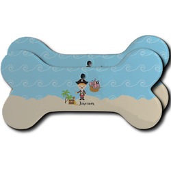 Pirate Scene Ceramic Dog Ornament - Front & Back w/ Name or Text