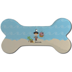 Pirate Scene Ceramic Dog Ornament - Front w/ Name or Text