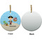 Pirate Scene Ceramic Flat Ornament - Circle Front & Back (APPROVAL)