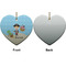Pirate Scene Ceramic Flat Ornament - Heart Front & Back (APPROVAL)