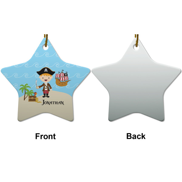 Pirate Scene Ceramic Flat Ornament - Star Front & Back (APPROVAL)