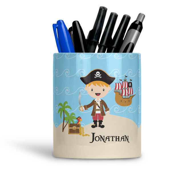 Custom Pirate Scene Ceramic Pen Holder