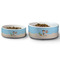 Pirate Scene Ceramic Dog Bowls - Size Comparison