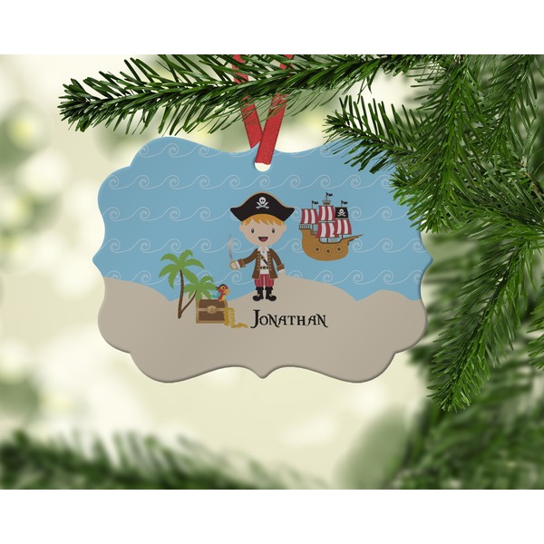 Personalized Pirate Christmas Ornament (On Tree)