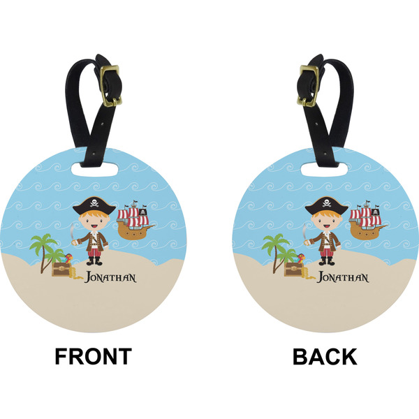 Personalized Pirate Circle Luggage Tag (Front + Back)