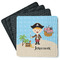 Pirate Scene Square Rubber Backed Coasters - Set of 4 (Personalized)