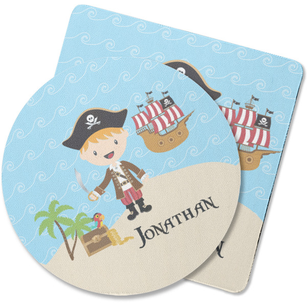Custom Pirate Scene Rubber Backed Coaster (Personalized)