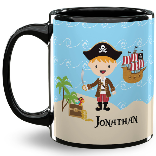 Custom Pirate Scene 11 Oz Coffee Mug - Black (Personalized)