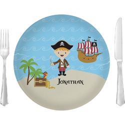 Pirate Scene Glass Lunch / Dinner Plate 10" (Personalized)