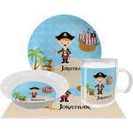 Pirate Scene Dinner Set - Single 4 Pc Setting w/ Name or Text
