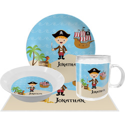 Pirate Scene Dinner Set - Single 4 Pc Setting w/ Name or Text