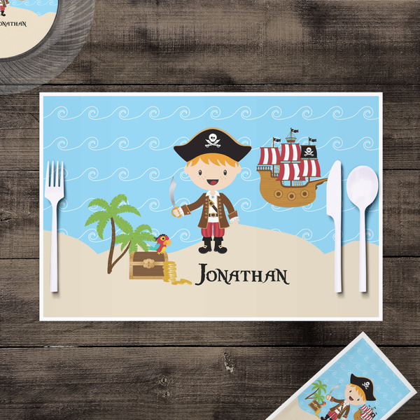 Pirate Scene Disposable Paper Placemat - In Context