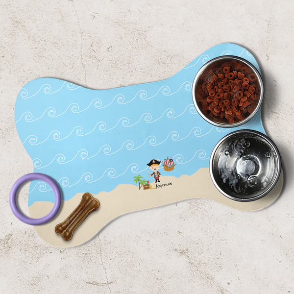 Pirate Scene Dog Bone Shaped Mat Lifestyle